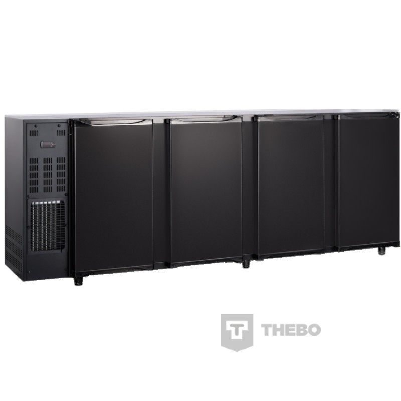 4-deurs zwarte barkast