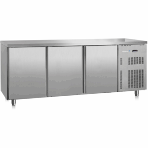 De 3-deurs Gastro-Inox koelwerkbank met een afmeting van 2000(b)x700(d)x850(h)mm