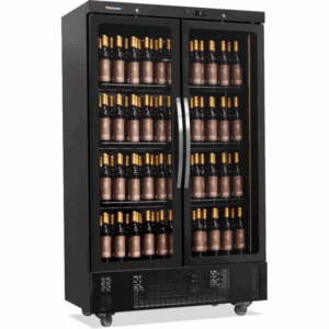 Wijnkoelkast Gastro-Inox heeft ruimte voor 260 wijnflessen en heeft een afmeting van 1180(b)x645(d)x1980(h)mm